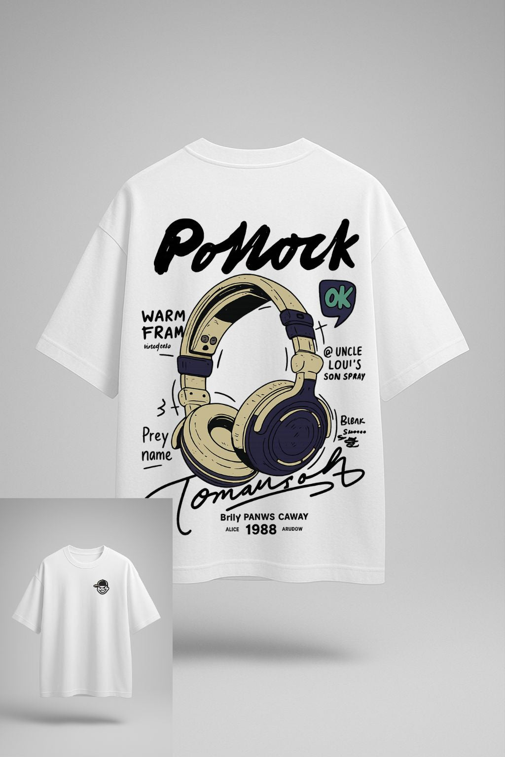 Grafftee "Ponock Headphones" Oversized Tee Oversized Tee