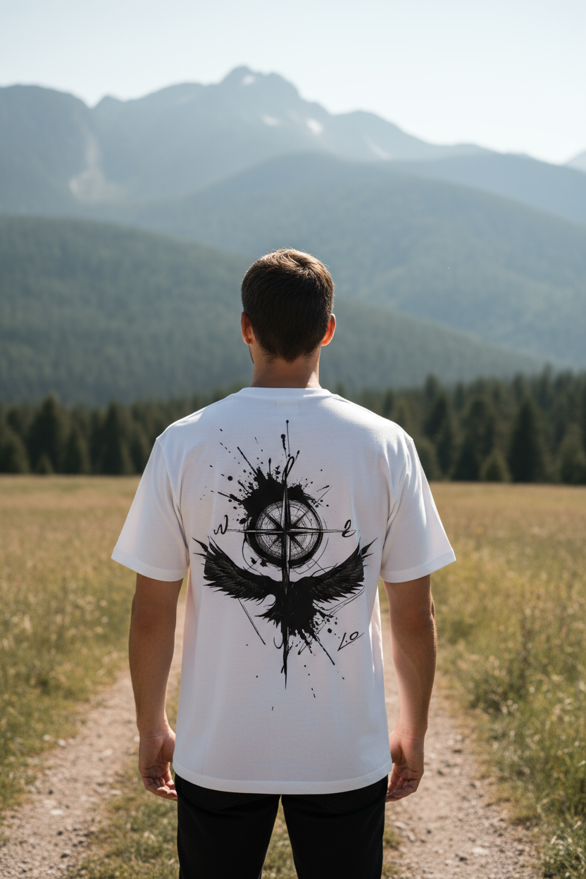 🧭 Graffitee "Raven Compass" Oversized Tee