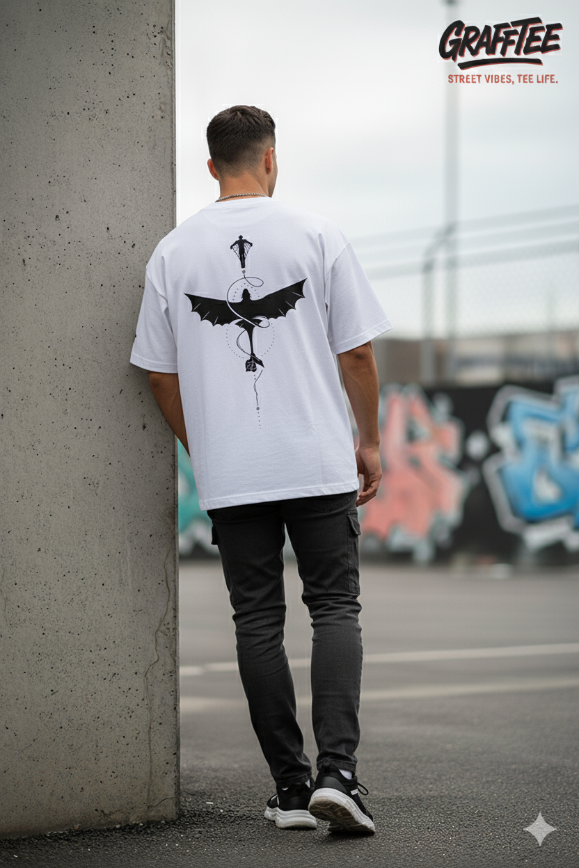 Grafftee "Street Vibes" Signature Oversized Tee – White