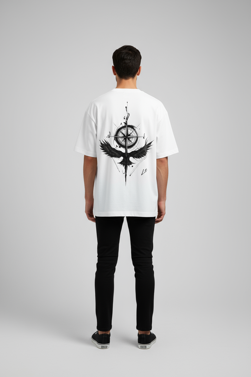 🧭 Graffitee "Raven Compass" Oversized Tee