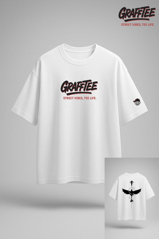 Grafftee "Street Vibes" Signature Oversized Tee – White