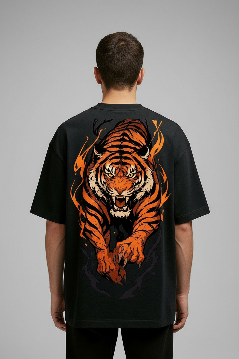 Grafftee "Blazing Tiger" Oversized Tee