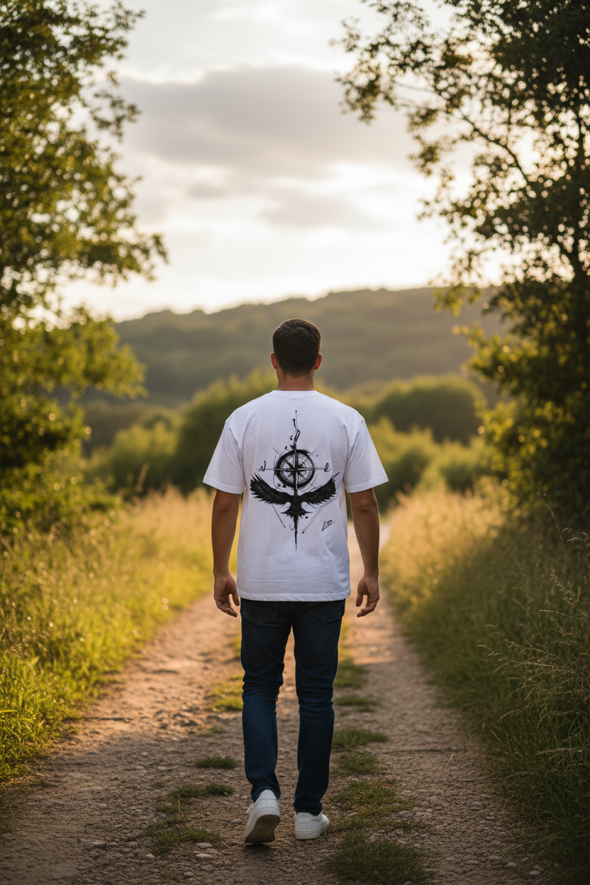 🧭 Graffitee "Raven Compass" Oversized Tee