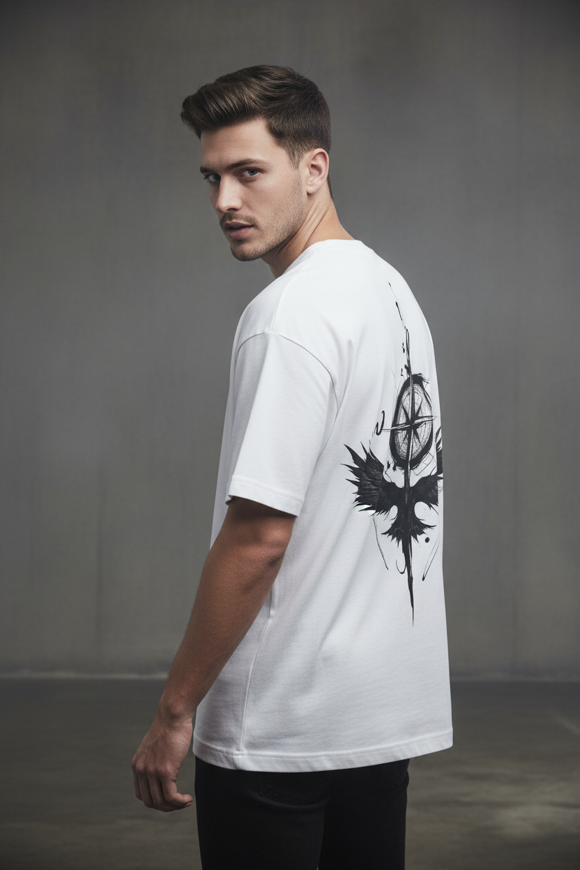 🧭 Graffitee "Raven Compass" Oversized Tee